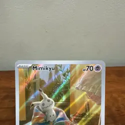 Pokemon TCG: Mimikyu SVP075 Paldean Fates Pokemon Center Stamp Black Star Promo - Image 2