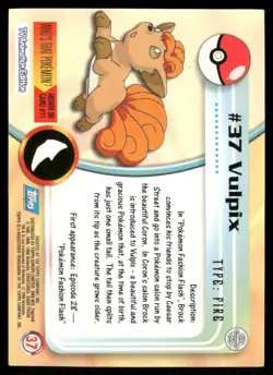 Pokemon Cards Vulpix #37 Topps Trading Cards Series 1 NM *2 - Image 2