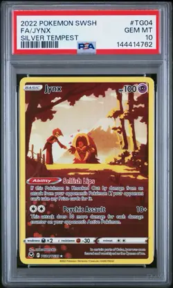 2022 Pokemon Silver Tempest Jynx #tg04 Full Art Trainer Gallery PSA 10 Gem Mint - Image 1