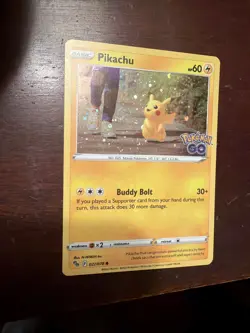 Pokemon TCG Sword & Shield Pokemon GO 27/78 Cosmos Holo Pikachu Light Play -NM - Image 1