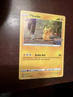 Pokemon TCG Sword & Shield Pokemon GO 27/78 Cosmos Holo Pikachu Light Play -NM - Image 2