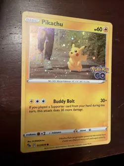 Pokemon TCG Sword & Shield Pokemon GO 27/78 Cosmos Holo Pikachu Light Play -NM - Image 3