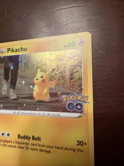 Pokemon TCG Sword & Shield Pokemon GO 27/78 Cosmos Holo Pikachu Light Play -NM - Image 5