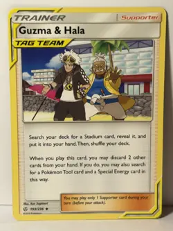 Guzma & Hala 193/236 SM - Cosmic Eclipse NM Pokemon Fast Ship - Image 1
