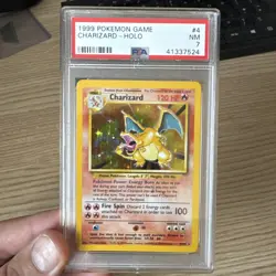 1999 Pokemon Base Set Charizard Holo 4/102 PSA 7 NM - Image 1