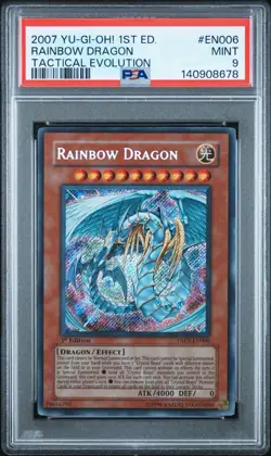 2007 Yu-Gi-Oh! Rainbow Dragon TAEV 1st Edition Secret Rare PSA 9 - Image 1