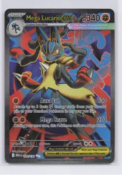 Mega Lucario ex 160/132 Me01: Mega Evolution Holo Pokemon Card NM - Image 1