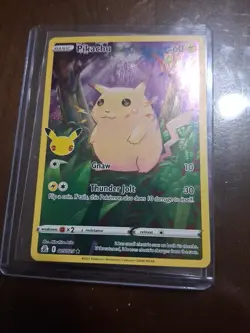 Pikachu 5/25 Pokemon Celebrations 25th Anniversary Set Full Art Card - Image 1