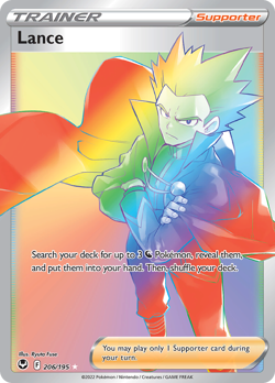 Lance 206/195 Rare Rainbow | Silver Tempest | Pokemon Card - Image 1