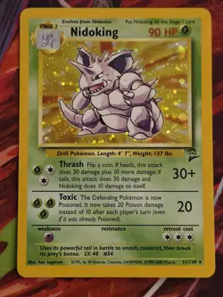 Pokemon TCG 2000 - Nidoking Holo Rare Card - 11/102 Base Set 2 Unlimited - Image 1