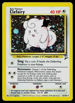 Pokemon Card - Clefairy Base Set 2 6/130 Holo Rare - Image 1