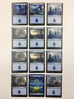MTG Misprint/Miscut Card Lot - Magic The Gathering Miscut Island Lands - Image 1