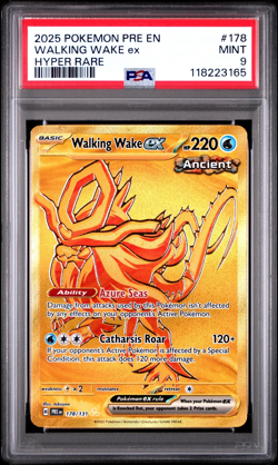2025 POKEMON PRE EN-PRISMATIC EVOLUTIONS HYPER RARE #178 WALKING WAKE EX PSA 9 - Image 1