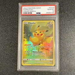 2023 POKEMON SWORD & SHIELD CROWN ZENITH #GG30 FULL ART/PIKACHU PSA 10 - Image 1