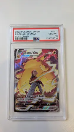 Pikachu VMax TG17/TG30 Ultra Rare PSA 10 Pokemon TCG SWSH11 Lost Origin Trainer - Image 1