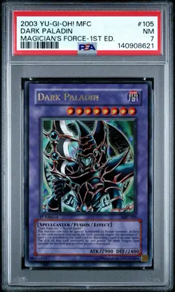 2003 Yu-Gi-Oh! Dark Paladin Magician's Force MFC 1st Edition Ultra Rare PSA 7 - Image 1