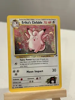 Pokemon TCG Erika's Clefable Gym Heroes Holo Rare Card 3/132- Beautiful Holo - Image 2