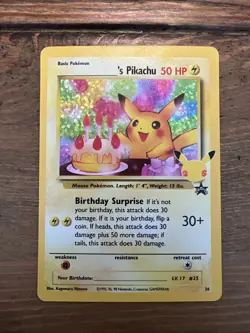 Birthday Pikachu 24/53 Pokemon Celebrations 25th An. Promo Card 2021. MINT - Image 1