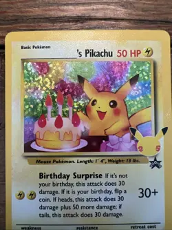 Birthday Pikachu 24/53 Pokemon Celebrations 25th An. Promo Card 2021. MINT - Image 3