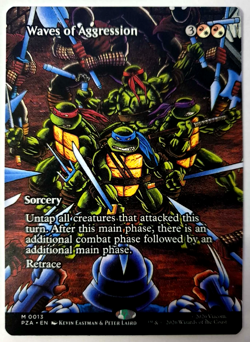 Waves of Aggression - Borderless Mythic - MTG TMNT PZA - 0013 NM - Image 1