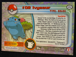 Ivysaur #02 Topps TV Animation Edition Blue Label Pokemon Card LP - Image 2