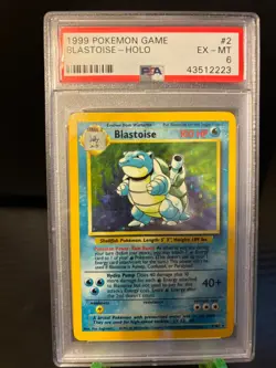 Blastoise 002/102 Base Set Unlimited Holo Pokemon PSA 6 - Image 1