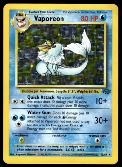 Pokemon TCG Jungle #12/64 Vaporeon (12) LP - Image 1