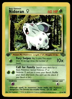 Pokemon TCG Jungle 1st Edition #57/64 Nidoran F LP+ - Image 1