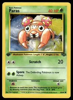 Pokemon TCG Jungle 1st Edition #59/64 Paras LP+ - Image 1