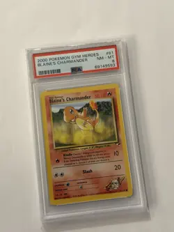 Pokemon TCG 61/132 Blaine's Charmander 2000 Pokemon Gym Heroes PSA 9 - Image 1