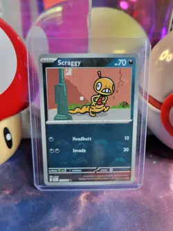 Scraggy 57/86 Pokemon TCG S&V White Flare Pokeball Common Holo NM - Image 1