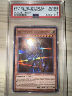2017 Yugioh Black Luster Solider Envoy of the Beginning PSA 8 EN053 Duelist Saga - Image 2