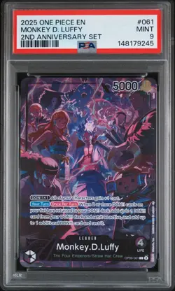 2025 One Piece English Monkey D Luffy OP09-061 2nd Anniversary Set PSA 9 MINT - Image 1