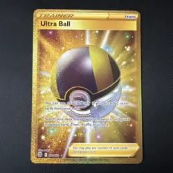 Ultra Ball 186/172 Brilliant Stars Gold Hyper Rare Single Card - Pack Fresh - Image 1