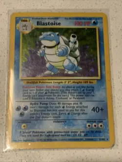 Pokemon TCG Blastoise Base Set Holo Unlimited Rare Card 2/102 MP HP - Image 2