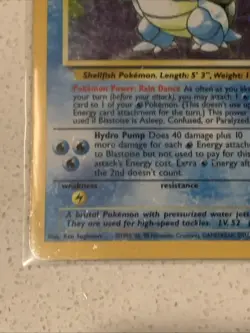 Pokemon TCG Blastoise Base Set Holo Unlimited Rare Card 2/102 MP HP - Image 3