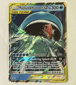Jumbo Pokemon TCG Magikarp & Wailord GX SM166 Promo TAG TEAM Water Jumbo Card - Image 1