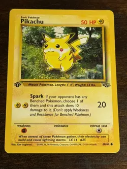 1999 Pokemon Jungle Pikachu 1st Edition #60/64 Common - Image 1