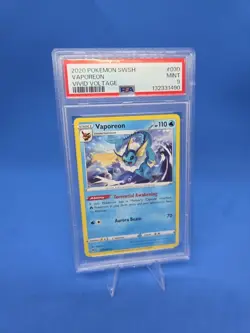2020 POKEMON SWORD & SHIELD VIVID VOLTAGE #030 VAPOREON HOLO PSA 9 - Image 1