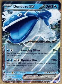 2025 POKEMON DESTINED RIVALS DONDOZO EX DOUBLE RARE HOLO 066/182 NM+ PACK FRESH - Image 1