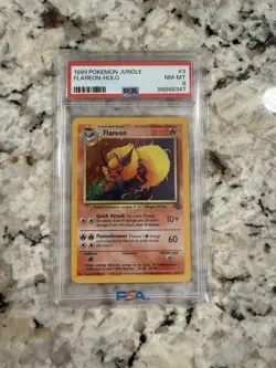 1999 POKEMON JUNGLE #3 FLAREON-HOLO PSA 8 - Image 1
