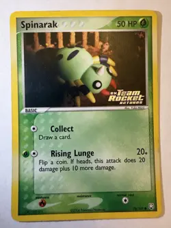 Pokemon TCG Spinarak EX Team Rocket Returns Reverse Holo 78/109 2004 - Image 1