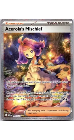 pokemon tcg acerola's mischief full art special illustration rare holo 183/132 - Image 2