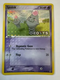 Pokemon TCG Spoink EX Deoxys Reverse Holo Common 76/107 2005 50 HP - Image 1
