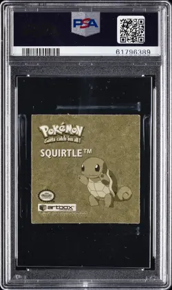 1999 POKEMON STICKERS SER 1 RARE GOLD STICKERS #R06 SQUIRTLE PSA 9 - Image 2