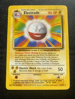 Pokemon TCG - Electrode 21/102 - Base Set - LP/MP - Image 1