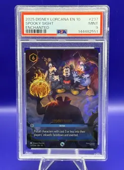2025 Disney Lorcana Enchanted Spookie Sight Whispers In The Well 237 PSA 9 - Image 1