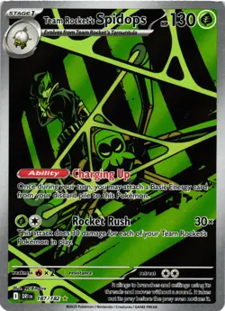 Pokemon TCG Team Rockets Spidops Card 187/182 Destined Rivals NM - Image 1