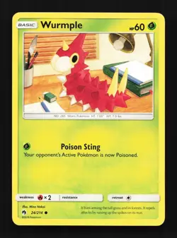Wurmple 24/214 LP Lost Thunder English Pokemon Card TCG - Image 1
