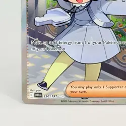 Pokemon TCG Trainer Poppy 220/197 Obsidian Flames Full Art Holo Card NM - Image 5